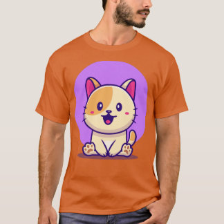 T-shirt Mignonne chat assise
