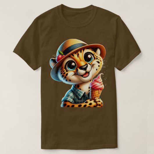 T-shirt Mignonne cheetah léopard crème glacée été vibes 1 (Design devant)