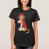 T-shirt Mignonne chien Beagle J'aime maman tatouage (Devant)