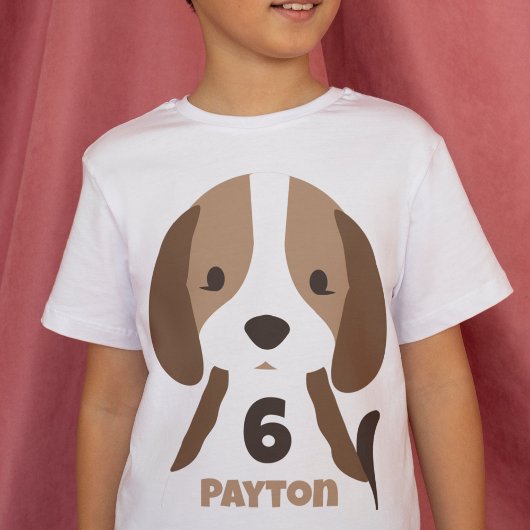 T-shirt Mignonne Chien Chien Âge et nom Enfant