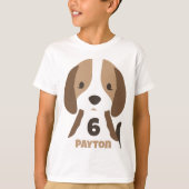 T-shirt Mignonne Chien Chien Âge et nom Enfant (Devant)