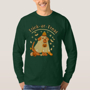 T-shirt Mignonne chien fantôme Retro Saison Éffrayante Drô