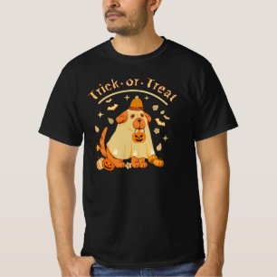 T-shirt Mignonne chien fantôme Retro Saison Éffrayante Drô