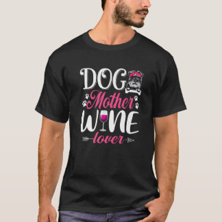 T-shirt Mignonne Chien Mère Vin Amoureux Schnauzer Chien M