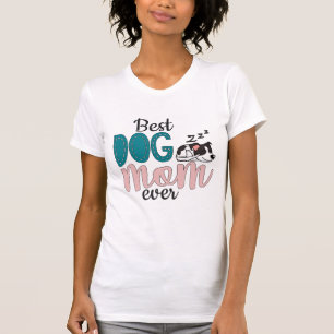T-shirt Mignonne chiot en sommeil meilleure mère de chien