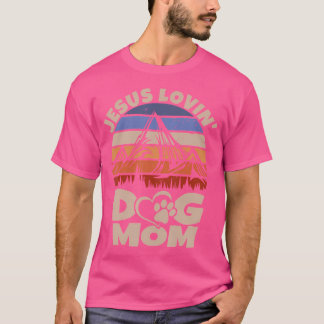 T-shirt Mignonne Christian Retro Jésus Aimer Chien Maman A