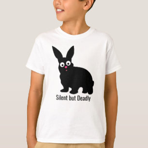 T-shirt Mignonne, Croustillante, Lapin Noir - Silencieux m