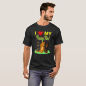 T-shirt Mignonne Dachshund Funny Wiener Chien J'Aime Mon F (Devant entier)