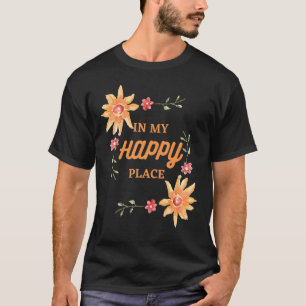 T-shirt Mignonne Dans Mon Joyeux Lieu Fleurs D'Aquarelle P