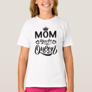 T-shirt Mignonne Design Typographie Maman Tu Es La Reine