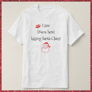 T-shirt Mignonne, Drôle baiser Père Noël