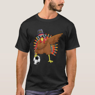 T-shirt Mignonne Drôle de football Thanksgiving Dabbing Tu