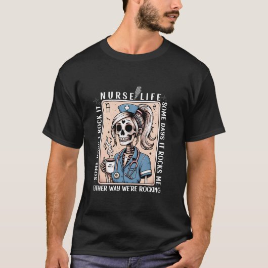 T-shirt Mignonne Drôle Skeleton Nurlife Quelques Jours Je (Devant)