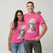T-shirt Mignonne Elf Druid Avec Le Sakura Tombé (Unisexe)
