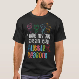 T-shirt Mignonne Enseignante Daycar J'Aime Mon Travail Pou