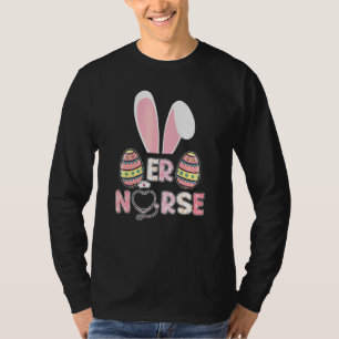 T-shirt Mignonne Er Nurse Rn Bunny Ear Joyeux Oeuf de Pâqu