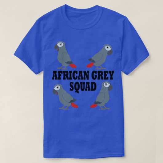 T-shirt Mignonne Escouade De Perroquets Gris Africains Dit (Design devant)