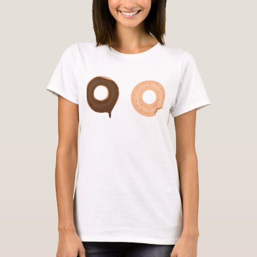 T-shirt Mignonne et drôle deux beignets beignets design t- (Devant)