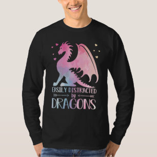 T-shirt Mignonne Facilement Distrait Par Dragons Pastel To