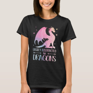 T-shirt Mignonne Facilement Distrait Par Dragons Pastel To