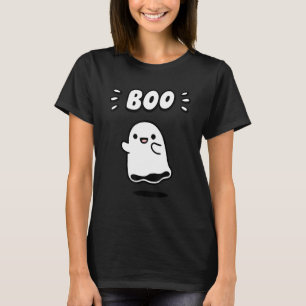 T-shirt Mignonne Fantôme Dit Boo Fantôme Fille Enfant Hall