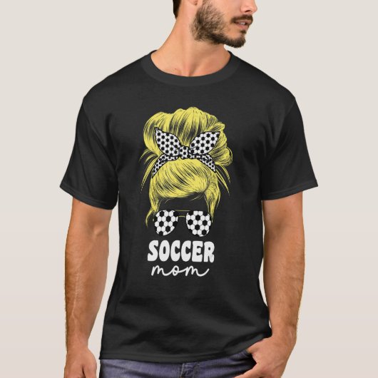 T-shirt Mignonne Fier Soccer Maman Mama Pour Femmes Blond (Devant)