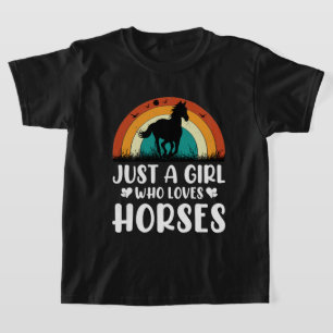T-shirt Mignonne fille aime les chevaux l'art du mot