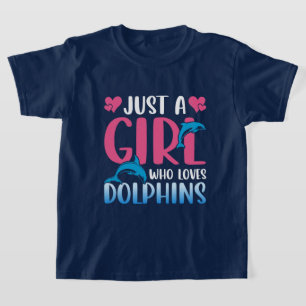T-shirt Mignonne fille aime les dauphins