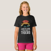 T-shirt Mignonne fille aime les tigres (Devant entier)