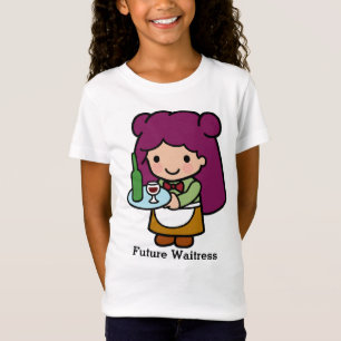 T-Shirt Mignonne fille Waitress avec vin