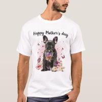 Mignonne French Bulldog Maman Fleur Joyeuse fête d