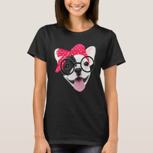 T-shirt Mignonne French Bulldog portant des lunettes de tê