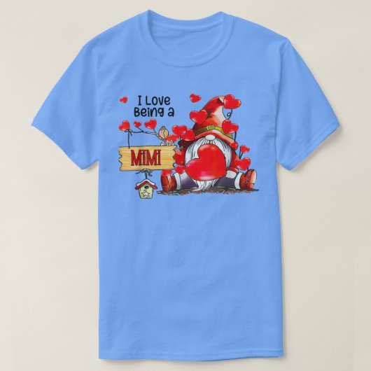 T-shirt Mignonne Gnome J'Aime Être Une Mimi Valentine Mère (Design devant)