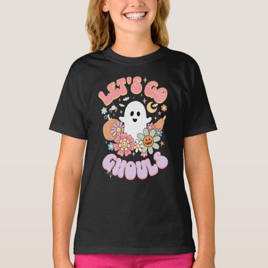 T-shirt Mignonne Go Ghouls Retro Halloween (Devant)