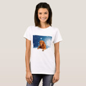 T-shirt Mignonne Golden Retriever Chien assis dans les éto (Devant entier)