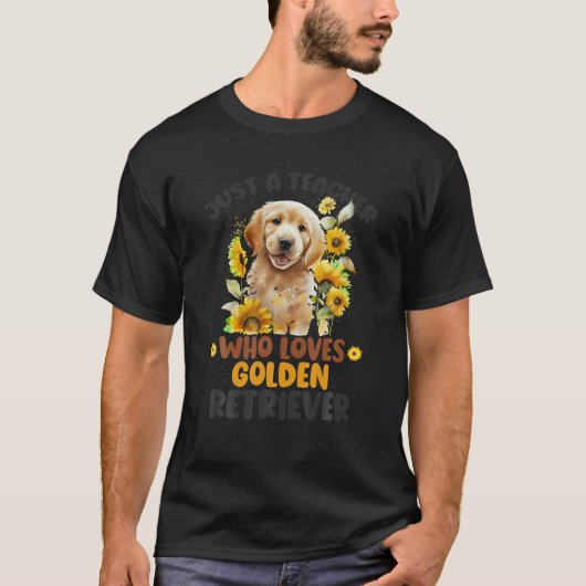 T-shirt Mignonne Golden Retriever Chien enseignant Sunflow (Devant)