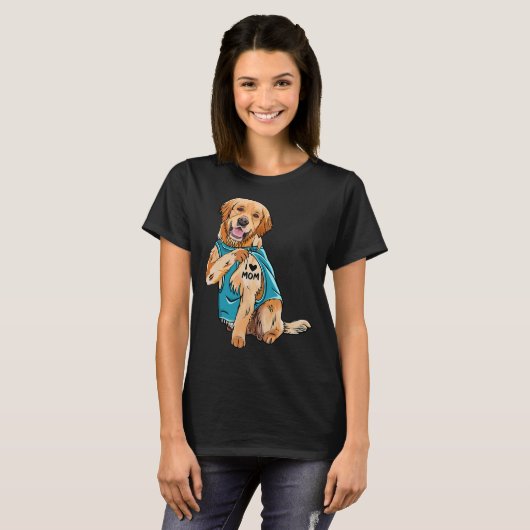 T-shirt Mignonne Golden Retriever Chien Tattoo I (Devant entier)