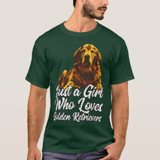T-shirt Mignonne Golden RetrieverJuste une fille qui aime 
