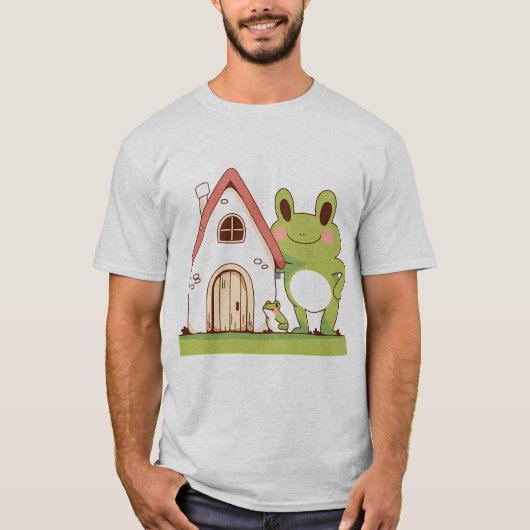 T-shirt mignonne grenouille caricature (Devant)