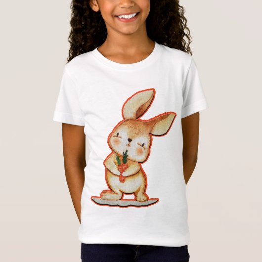 T-Shirt Mignonne Grotte de Pâques Filles Blanches T Chemis (Devant)
