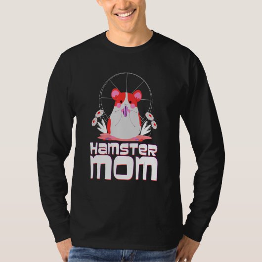 T-shirt Mignonne Hamster Mum Hamster Ami maman Fleurs Mère (Devant)