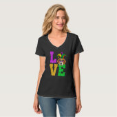T-shirt Mignonne I Lote Mardi Gras Beagle Chien Chien Chie (Devant entier)