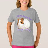 T-shirt Mignonne I LOVE Guinée Pigs Brown Blanc Texte pers (Devant)