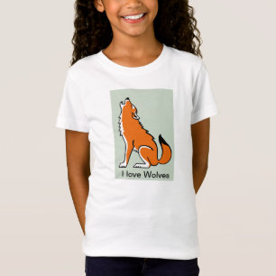 T-Shirt Mignonne I love WOLVES - Graphique animal - Faune