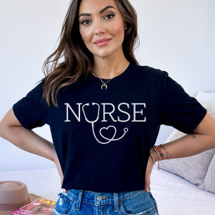 T-shirt Mignonne infirmière Shethoscope, diplôme de l'écol