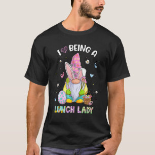 T-shirt Mignonne J'Aime Être Un Déjeuner Lady Gnome Joyeux