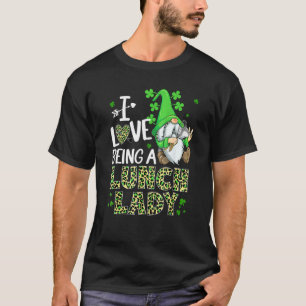 T-shirt Mignonne J'Aime Être Un Déjeuner Lady Gnome Joyeux