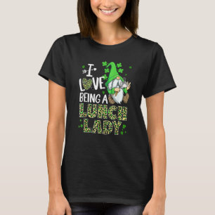 T-shirt Mignonne J'Aime Être Un Déjeuner Lady Gnome Joyeux