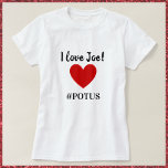 T-shirt Mignonne J'aime Joe Heart POTUS<br><div class="desc">Profitez de votre amour pour POTUS avec ce mignon Tee!</div>