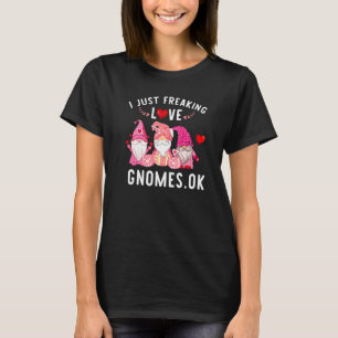 T-shirt Mignonne J'Aime Juste Freaking Gnomes Ok Gnome Oeu